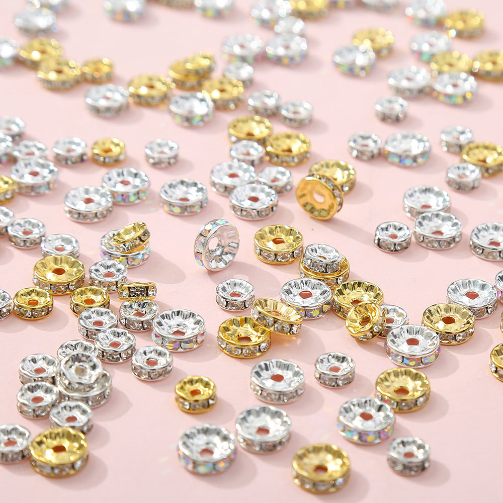 Wholesale 100pcs/pack Drill Ring Color Spacer Wheel Rim 6/8/10mm Beads